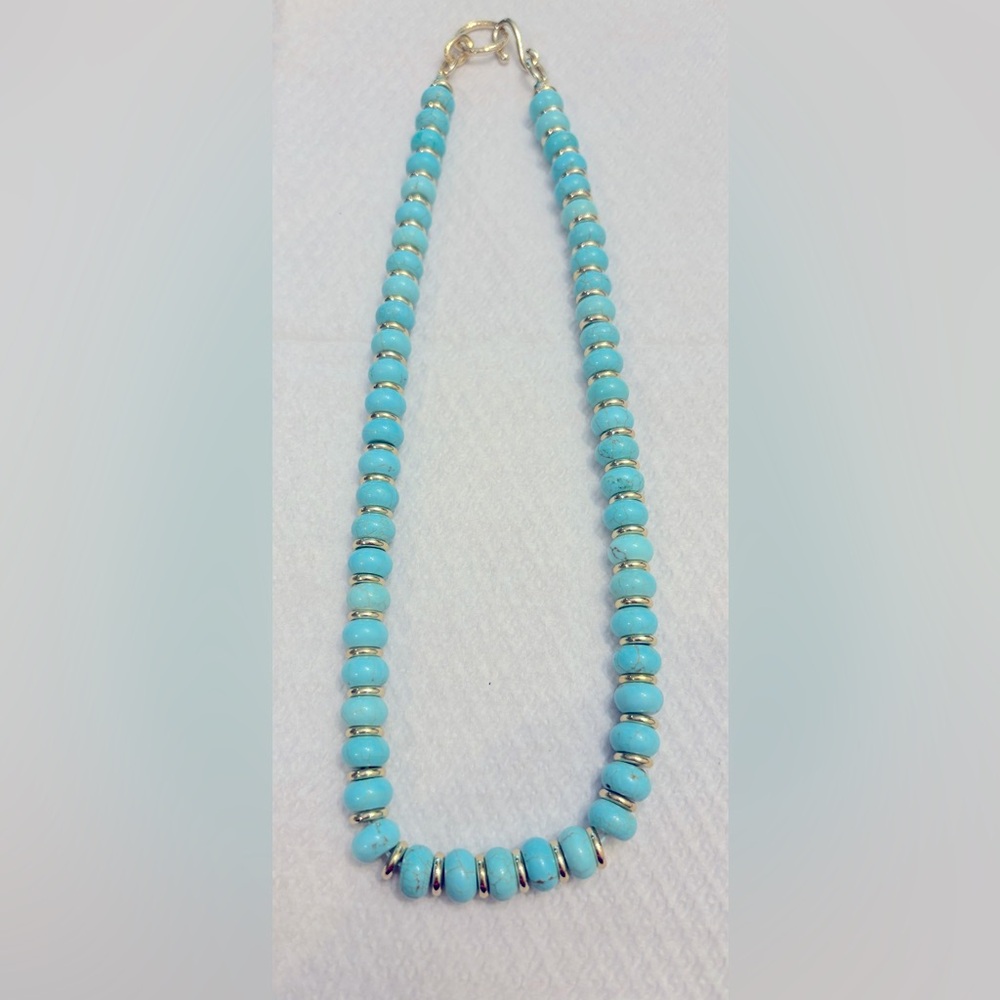 Kendra Scott Rebecca Variegated Turquoise and gold necklace